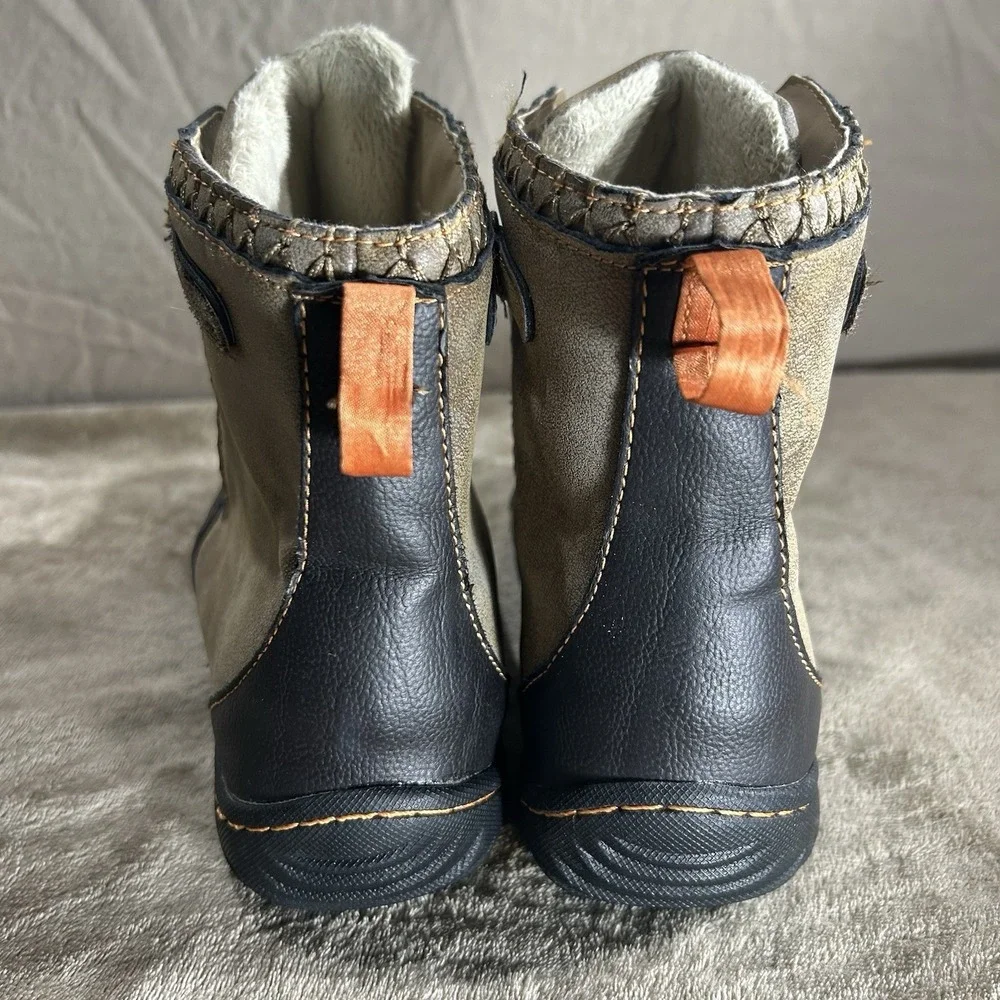 J-41 Jeep Engineered Womens Vegan Faux Fur Winter Boots Size 8 M Brown Black